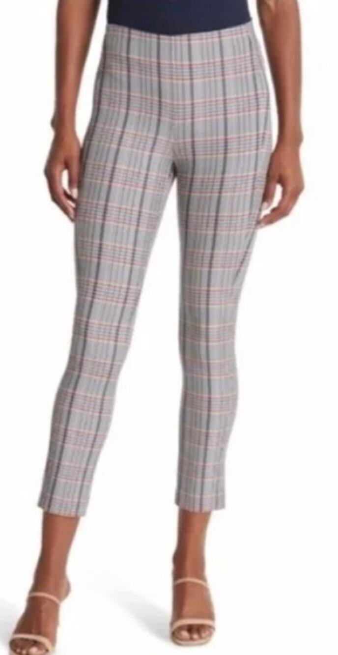 RAG & BONE black blue red white plaid Monet slim skinny trouser career work pant
